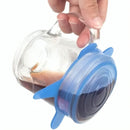 Kit 6 Tampas Silicone Ajustáveis